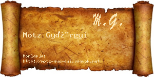 Motz Györgyi névjegykártya